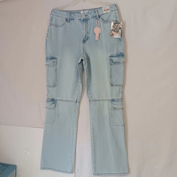 BB Jeans women's cargo pants,straight leg,Low rise,Ligh Blue,sz 9/29, Cotton. - Picture 17 of 17